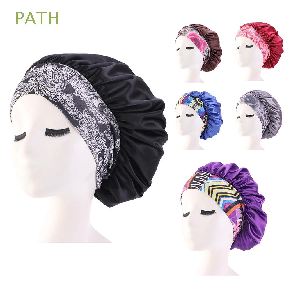 Mũ trùm đầu ngủ bằng satin chống rụng tóc đơn sắc cho nữ