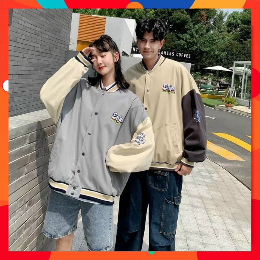 Áo khoác dù nhẹ bóng chày unisex form rộng AKD14 LECHAU vải nylon 2 lớp bền đẹp