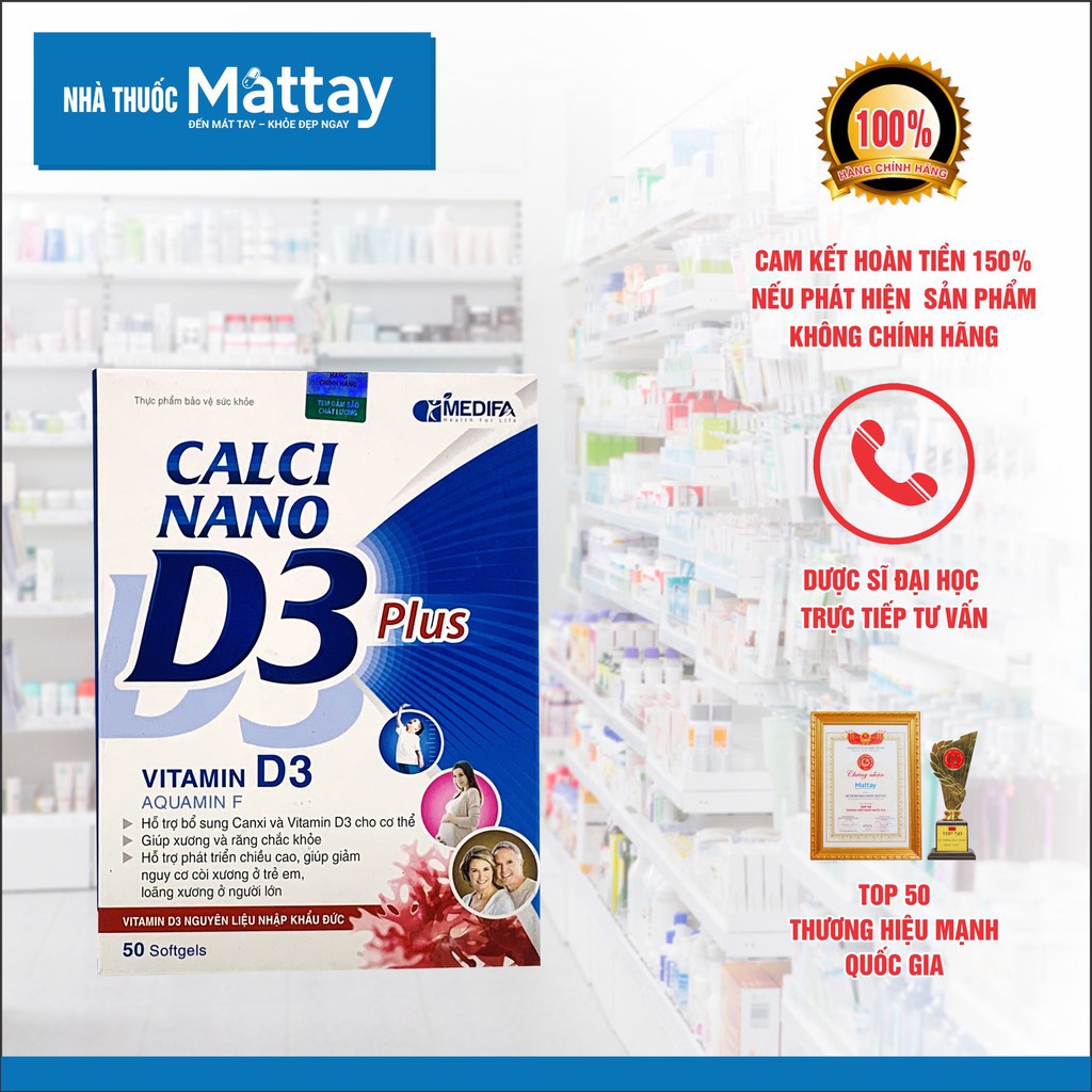 Calci nano D3 Plus - Bổ sung Calci và Vitamin D3 cho cơ thể. [ Giá tốt ]