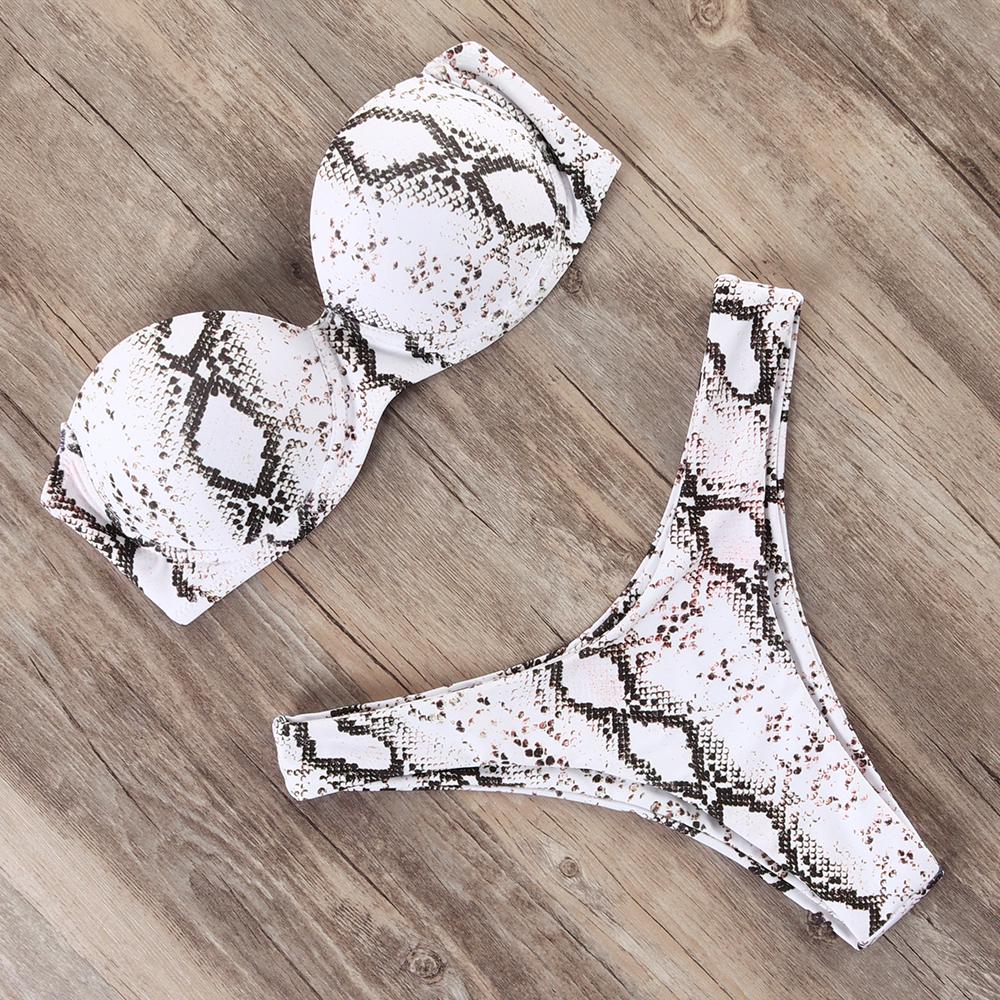 Bộ Bikini Hai Mảnh Không Dây Họa Tiết Da Rắn Gợi Cảm Cho Nữ | BigBuy360 - bigbuy360.vn