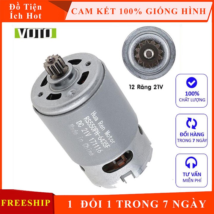 Motor DC RS550 21V VOTO Động Cơ Thay Thế Máy Khoan Pin