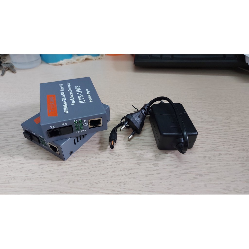 Bộ Chuyển Đổi Quang Điện Netlink HTB - 1100 AB - 25km, Cặp 2 Converter nguồn xịn quang hàng cao cấp