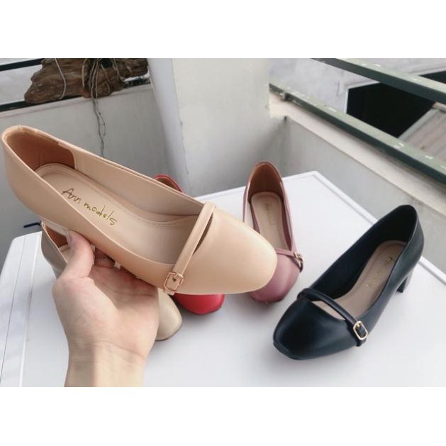 Giầy 3f gót vuông