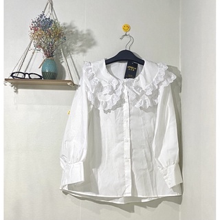 Áo sơ mi babydoll thiết kế cổ bèo 2 lớp siêu dễ thương