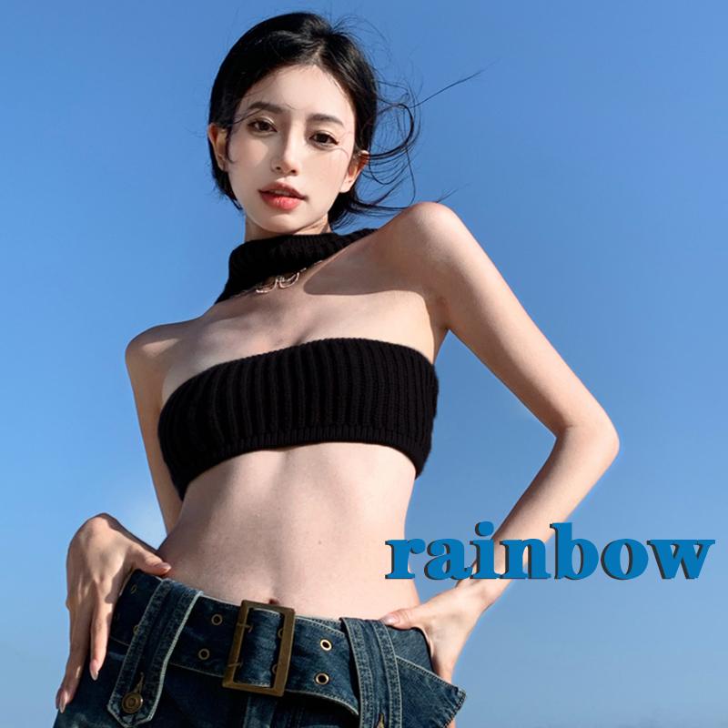 Áo Croptop Dệt Kim Sát Nách Hở Lưng Màu Trơn Thời Trang Mùa Hè Cho Nữ