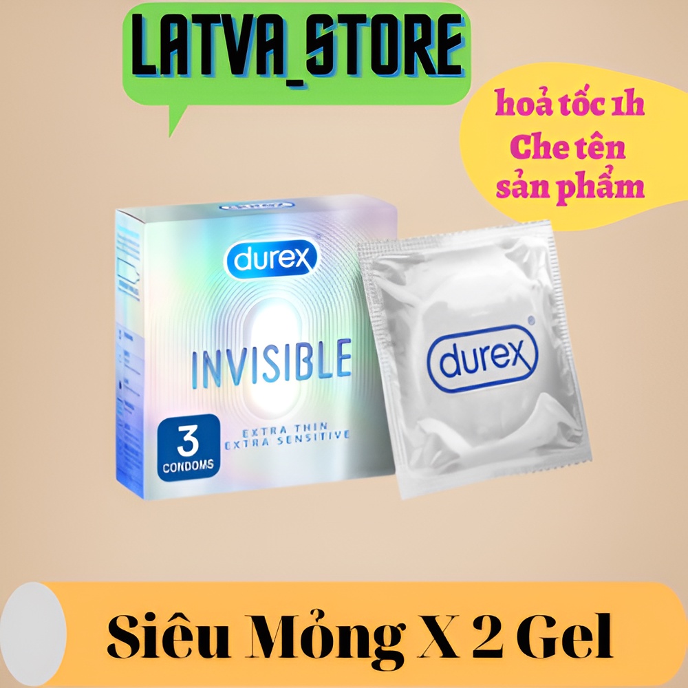[ Durex Invisible ] Durex Invisible Extra Thin Hộp 3 bao.