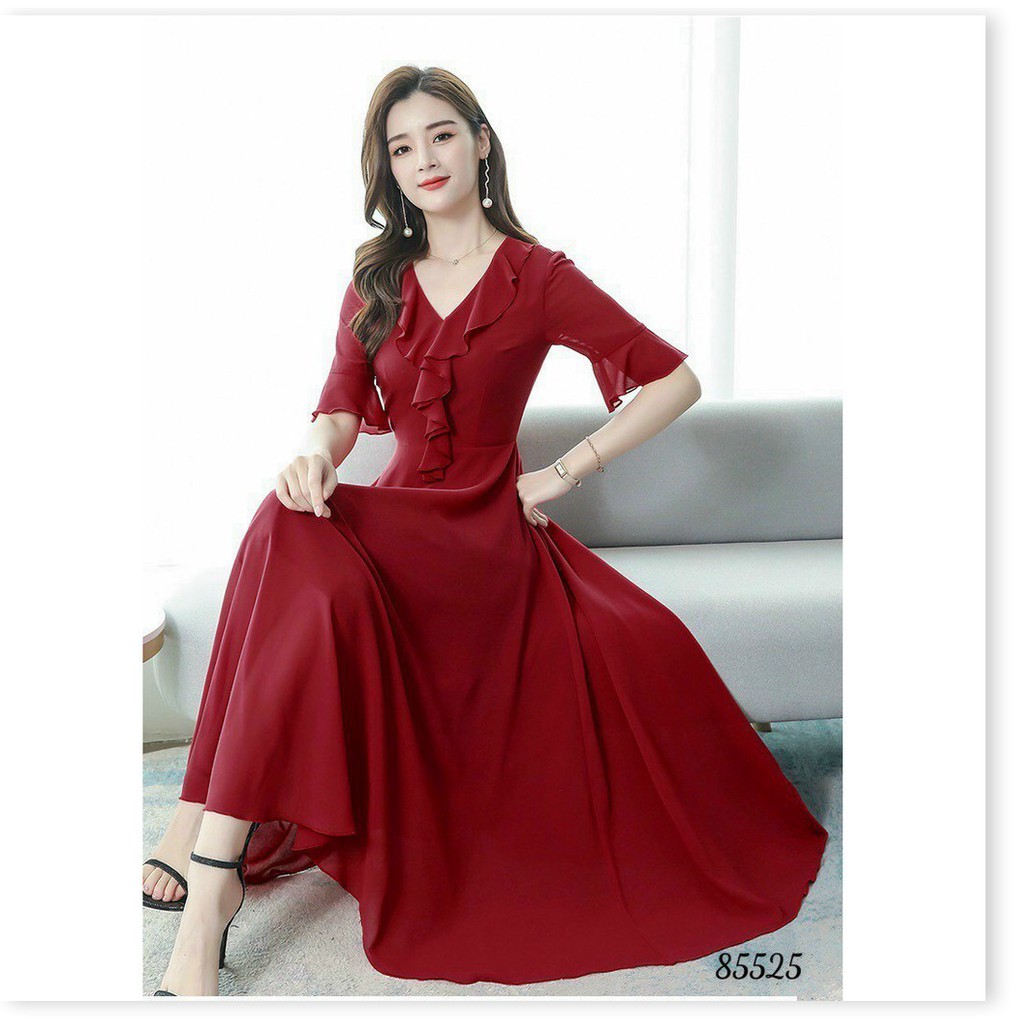 ĐẦM VOAN Ý,THIẾT KẾ HỌA TIẾT TRƠN NHƯNG KHÔNG KÉM PHẦN SANG TRỌNG  THỜI TRANG KME.STORE