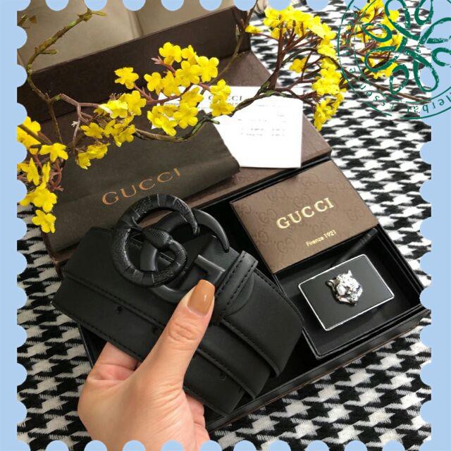 【Hàng sẵn sàng】 Thắt lưng nam sịn dây lưng nam hai mặt mặt logo mặt vuông màu đen hàng cao cấp tặng hộp túi giấy