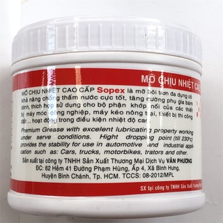 Mỡ bò chịu nhiệt cao cấp Sopex