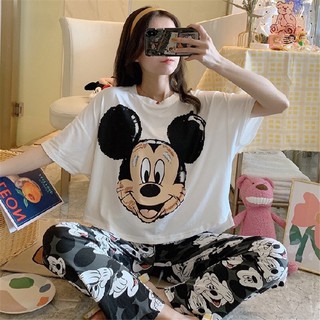 Bộ Ngủ Nữ Big Size Siêu Dễ Thương Áo Cộc Quần Dài
