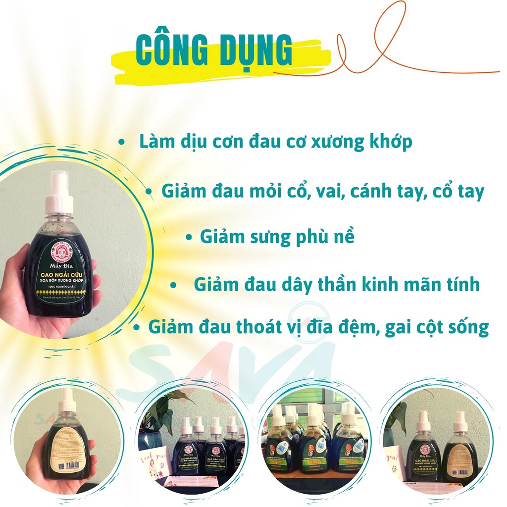 Cao ngải cứu xoa bóp xương khớp người Dao Đỏ Sapa hỗ trợ giảm các đau nhức xương khớp 1 chai 300ml