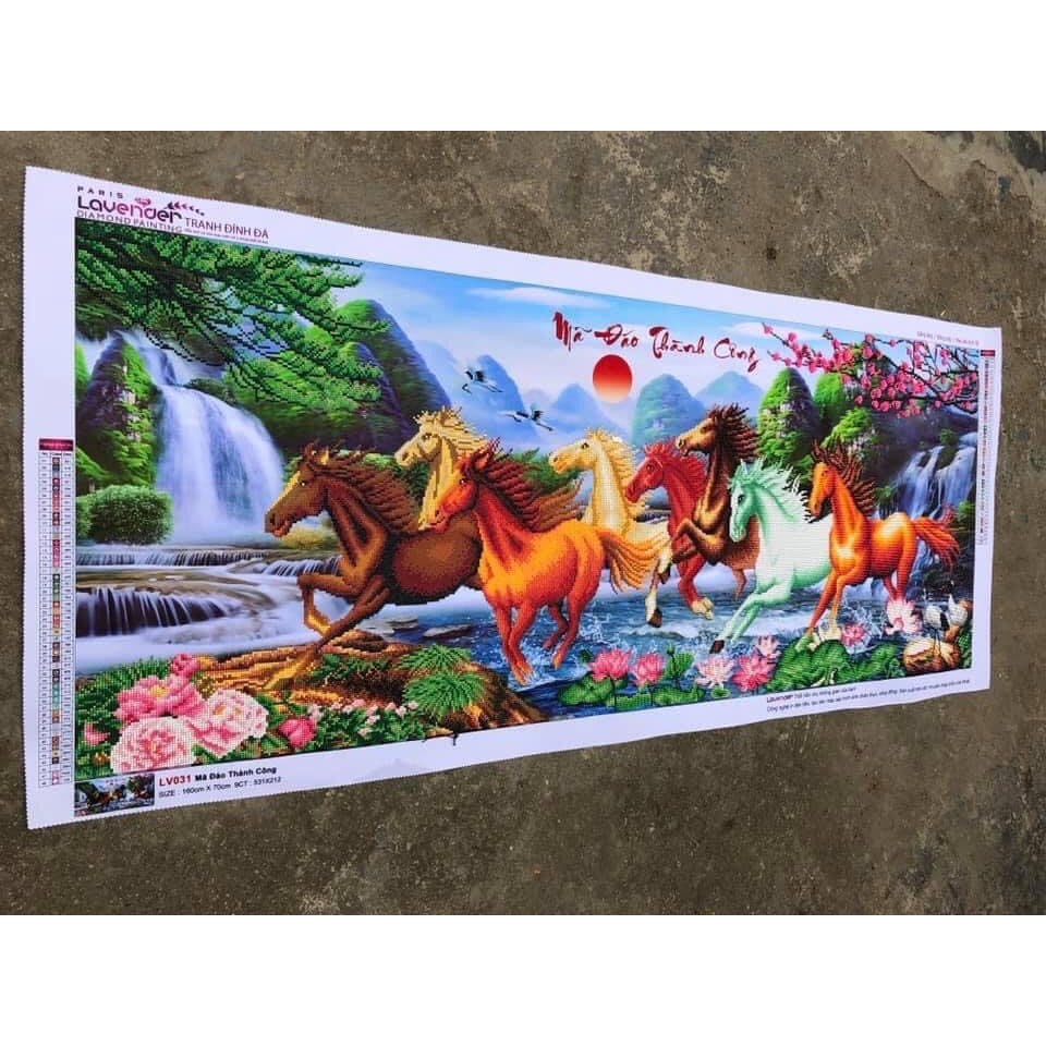 Tranh đính đá 5D Mã Đáo Thành Công - Tranh chưa đính đá