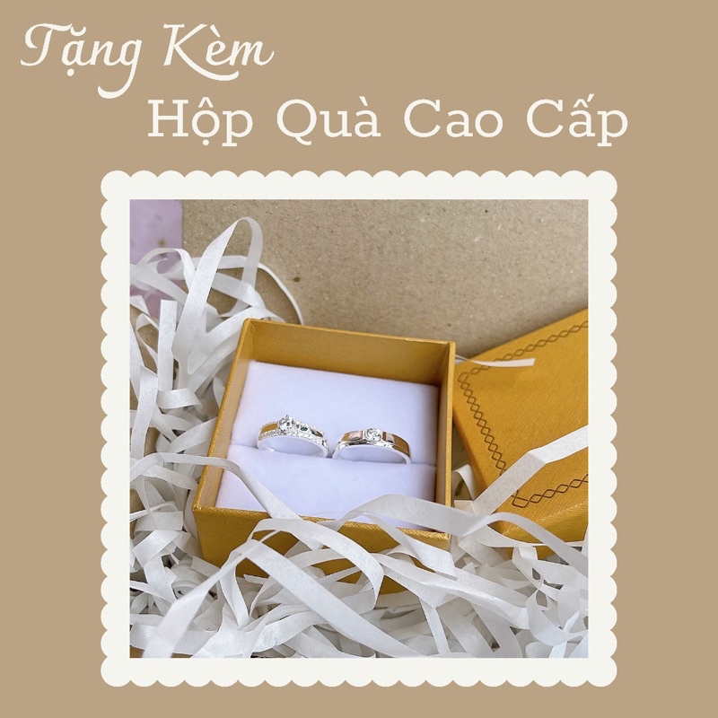 Nhẫn Cặp Đôi bạc khắc tên tình yêu nam nữ cao cấp NC010 - Trang Sức MINA JEWELRY
