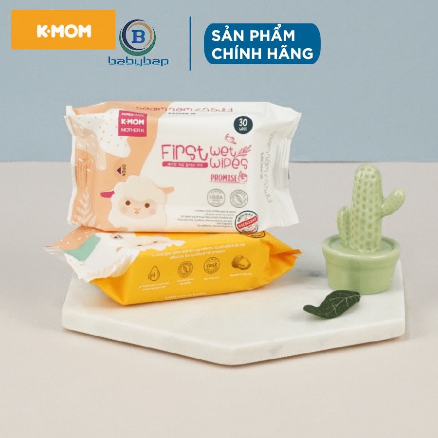 Khăn Ướt Cao Cấp K-Mom Hàn Quốc An Toàn Với Làn Da Nhạy Cảm (30c)