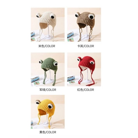 Mũ Len Cho Bé Từ 3-6 Tháng Tuổi Phong Cách Hàn Quốc Tạo Hình Ếch Xanh