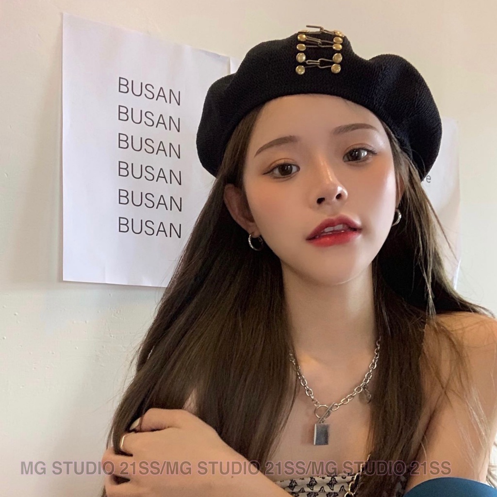 Mũ beret MG STUDIO sợi cotton thời trang mùa hè 3 màu