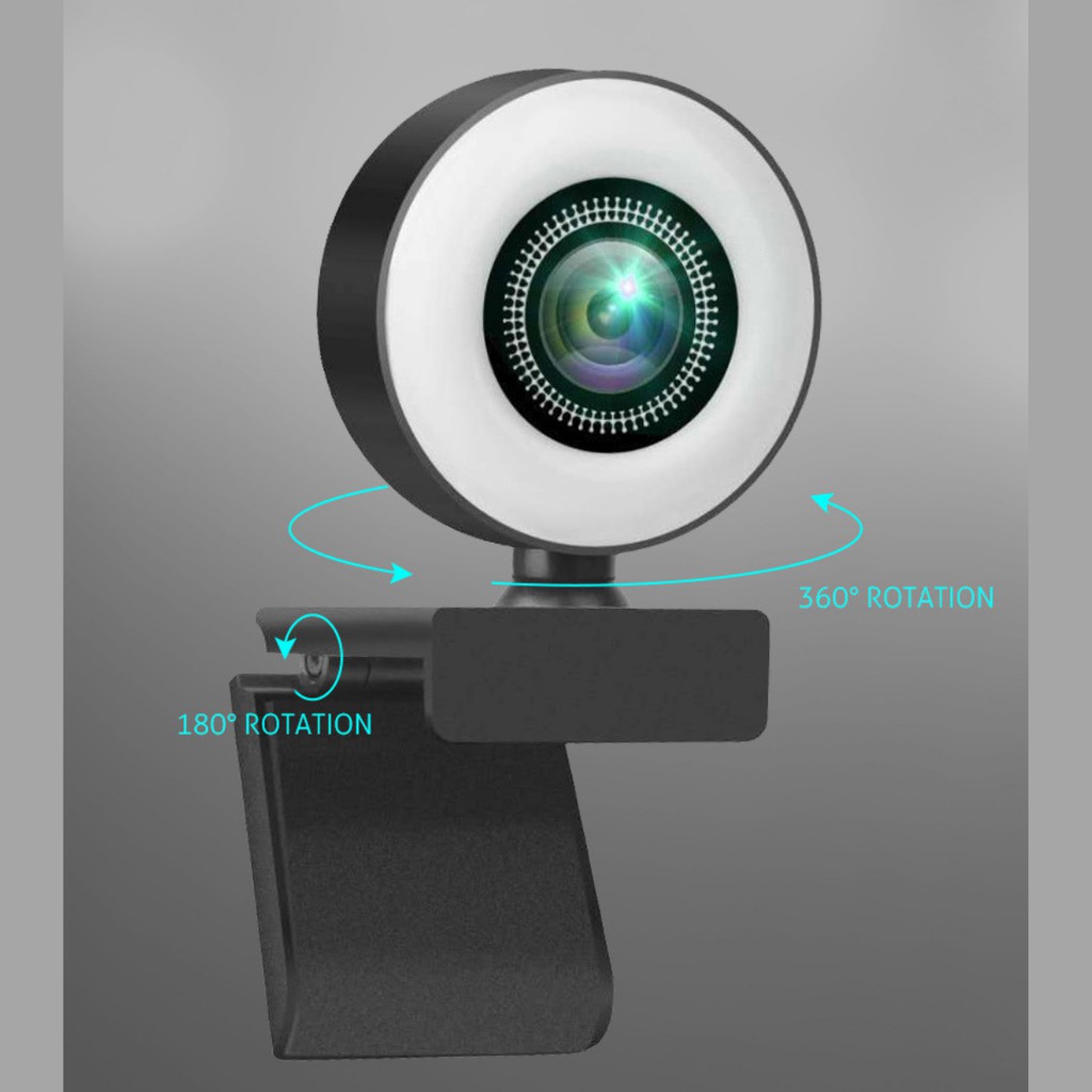 Webcam Full HD 1080p 2K Tích Hợp Đèn Led Trợ Sáng Livestream Có Mic HTZ002 | BigBuy360 - bigbuy360.vn