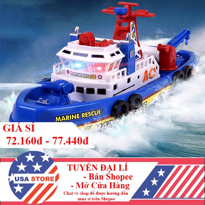 Đồ Chơi Thuyền Tàu Thủy Phun Nước Tự Động Cho Bé - Chạy Pin Loại 1 Bmbe1042