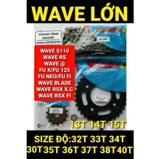NHÔNG SÊN DĨA WAVE S110/RS NHẬT/RS TQ/FU NEO NHẬT/FU X/FU FI/FU 125/WAVE BLADE/RSX FI/RSX XĂNG CƠ ĐỦ Size từ 30T ĐẾN 40T