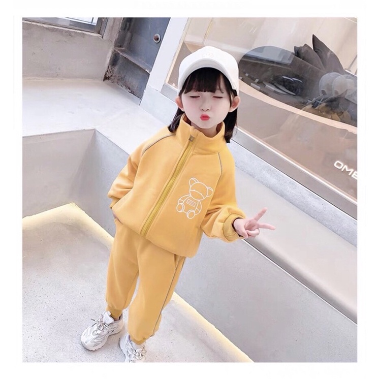 Bộ thể thao khoá kéo bé trai bé gái chất nỉ da cá loại 1 mềm đẹp 8-18kg
