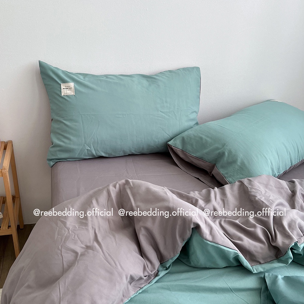 Bộ chăn ga gối Cotton TC REE Bedding Mint mix ghi đủ size giường nệm CTC147