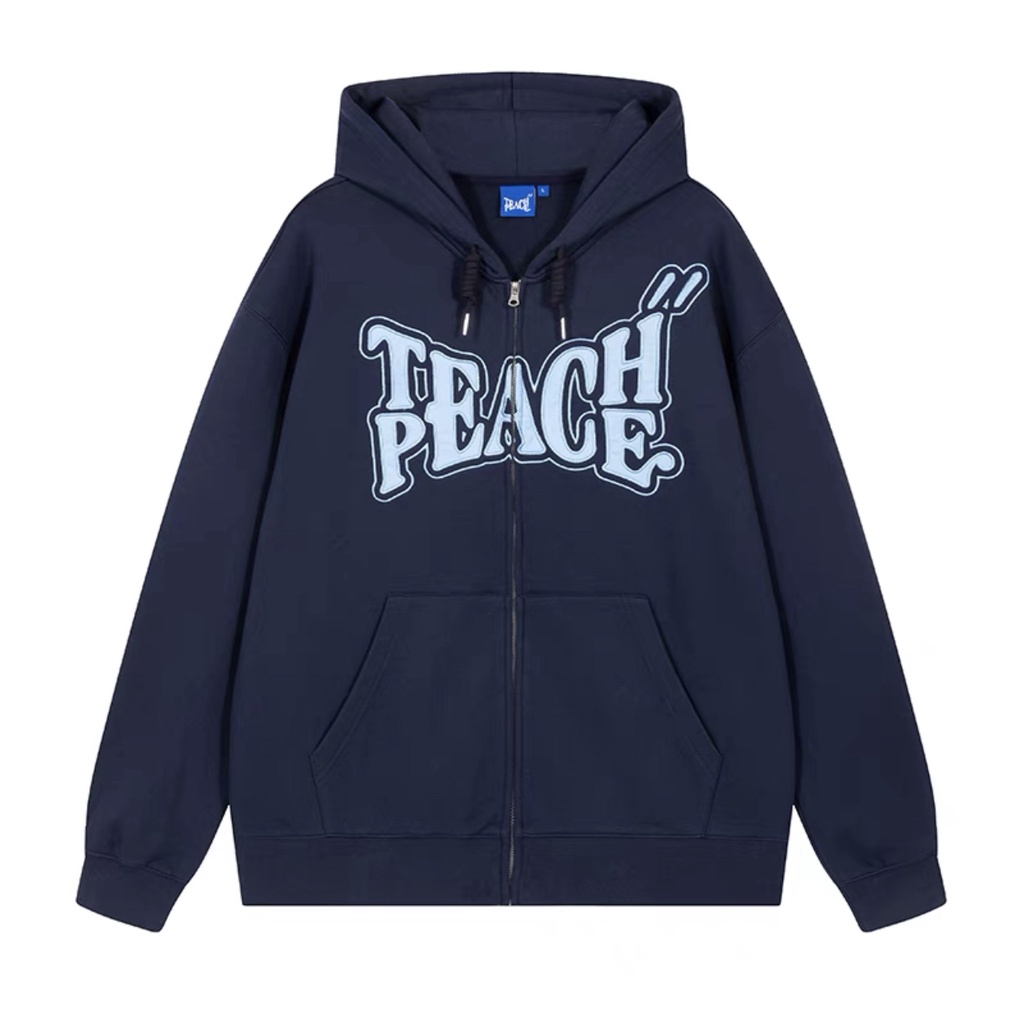 Áo khoác nỉ bông TEACH hoodie zip unisex nam nữ