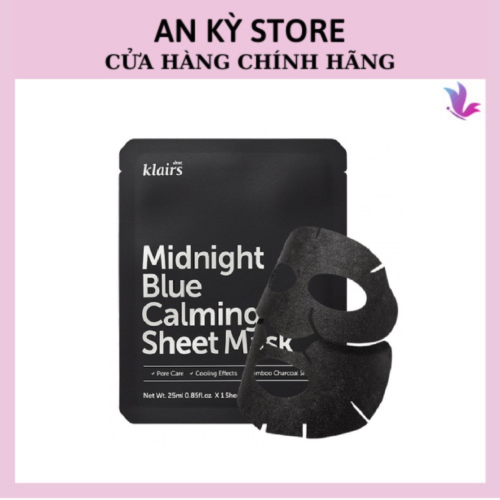 Mặt Nạ Làm Dịu Da Dear, Klairs Midnight Blue Calming Sheet Mask 25ml Hàn Quốc