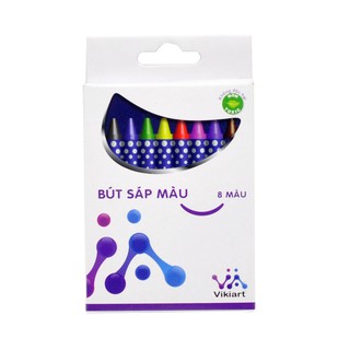 Bút sáp màu vikiart 8 màu ,16 màu ,24màu, được tặng tranh tô