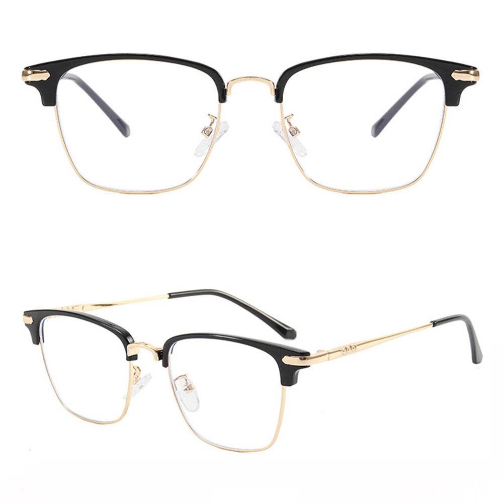 Mắt kính gọng vuông bằng kim loại chống tia UV thời trang dành cho nam và nữ