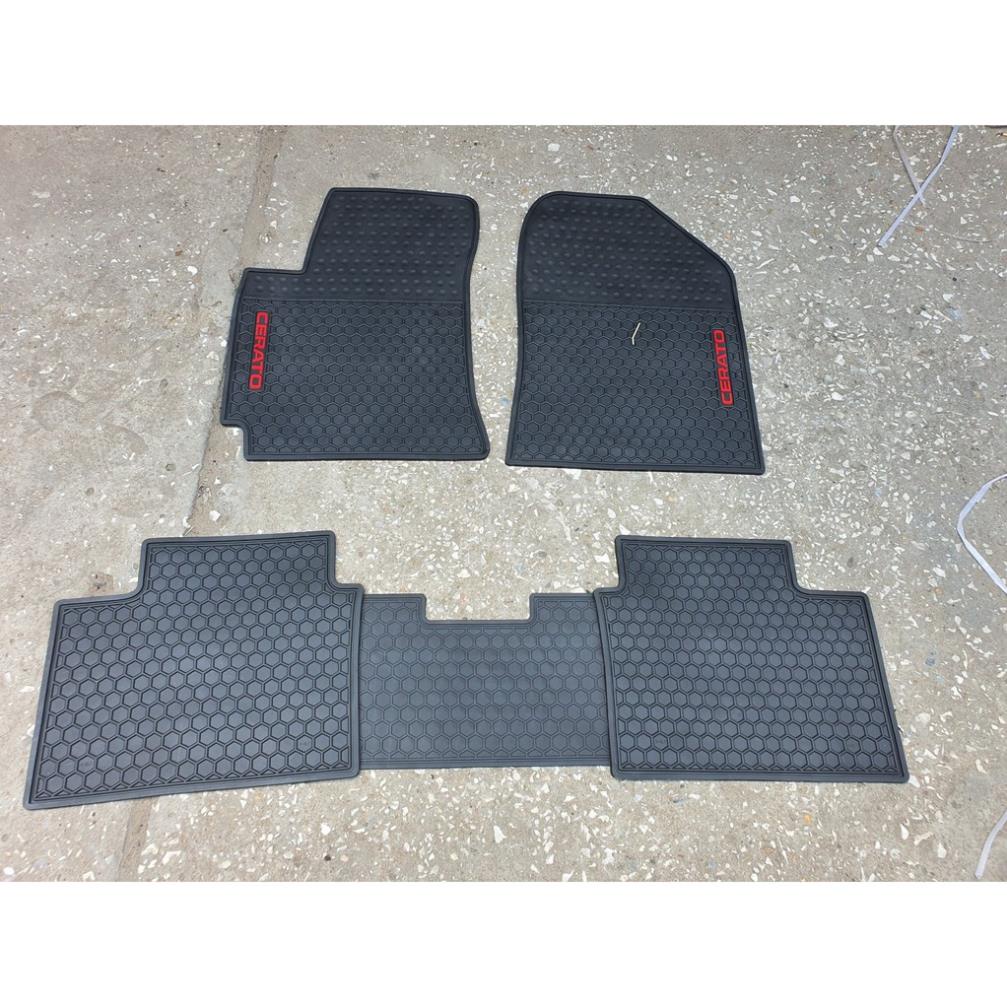 Thảm Lót Sàn Cao Su Cho Xe Kia Cerato 2019 đến 2022 Cao cấp -không mùi ,cao su đúc,vừa form xe