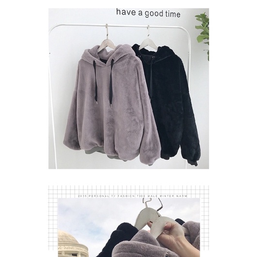 RẺ VÔ ĐỊCH - ÁO HOODIE MŨ LÔNG CỪU NAM NỮ SIÊU ĐẸP