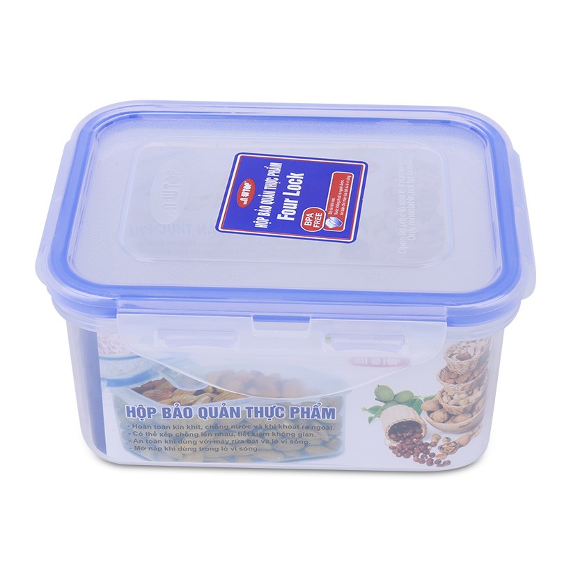 Hộp nhựa trong suốt đựng thực phẩm tủ lạnh Four Lock 2504 450ml | BigBuy360 - bigbuy360.vn