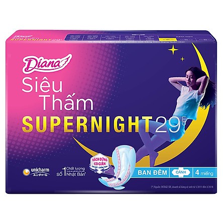 Băng Vệ Sinh Ban Đêm Diana Sensi Night 29cm/ 35cm