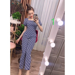 Sét lụa tay phồng quần ống ôm