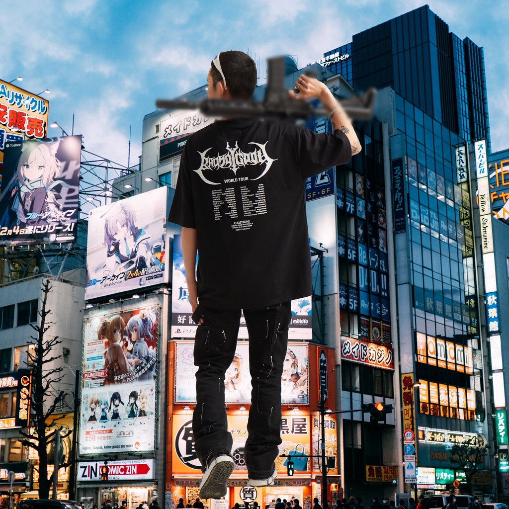 Áo Thun BADNOTGOOD CITY HUNTER ̣̣̣̣̣̣̣̣̣̣(Trắng/Đen)