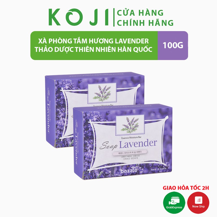 Xà phòng thực vật tinh chất LAVENDER Bazzle Hàn Quốc xà bông thảo dược làm sạch bã nhờn dưỡng ẩm cho da sáng mịn màng