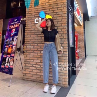 Bán sỉ quần bò suông cúc lệch