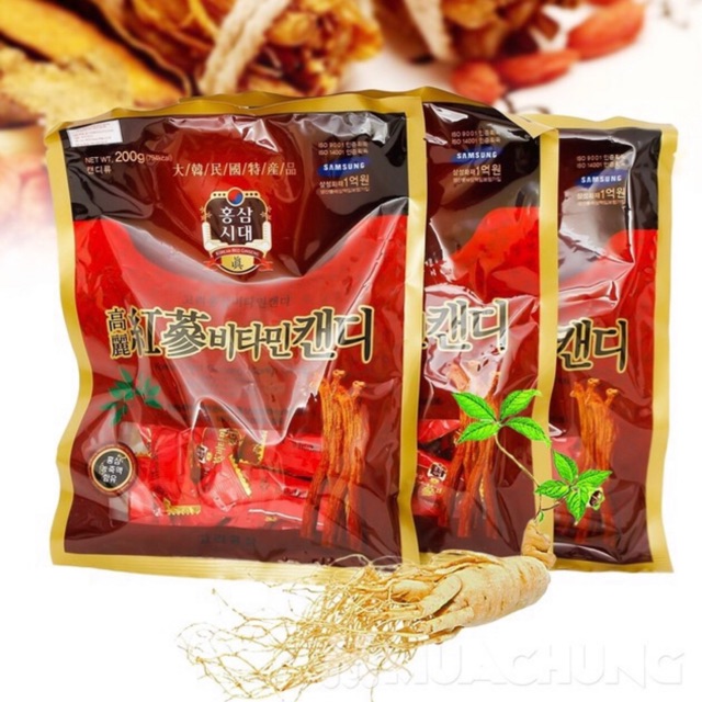 Kẹo Sâm đỏ cứng 200g - Korean Red Ginseng Vitamin Candy