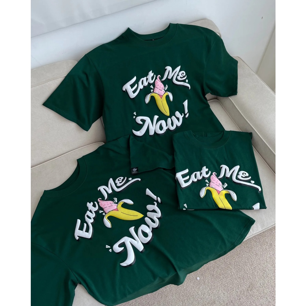 YOSICLUB ÁO THUN xanh EATMENOW OVERSIZE TEE