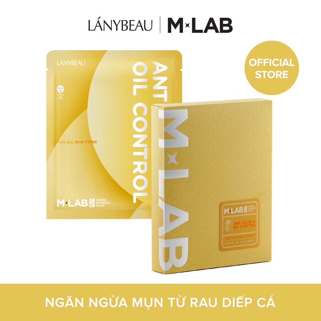 Hộp 7 miếng Mặt nạ dưỡng da ngừa mụn, kiểm soát dầu M-LAB Derma Bamboo Anti Acne & Oil Control