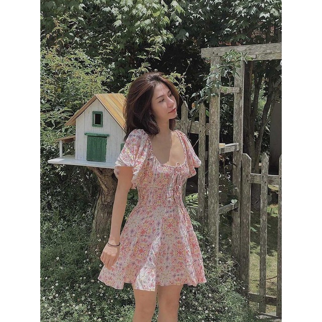 LEMONCHICVN - Đầm chân bèo xoè thun ngực thun eo - D175