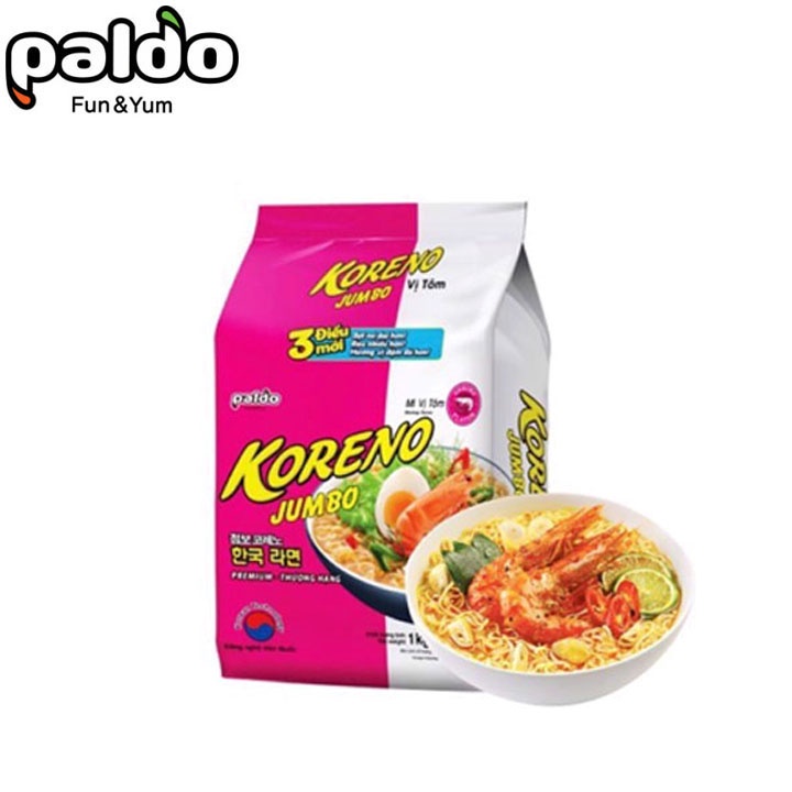 Mì Koreno Jumbo Túi 1kg - Mì Ăn Liền Hàn Quốc Vị Kimchi , Bò Cay ....