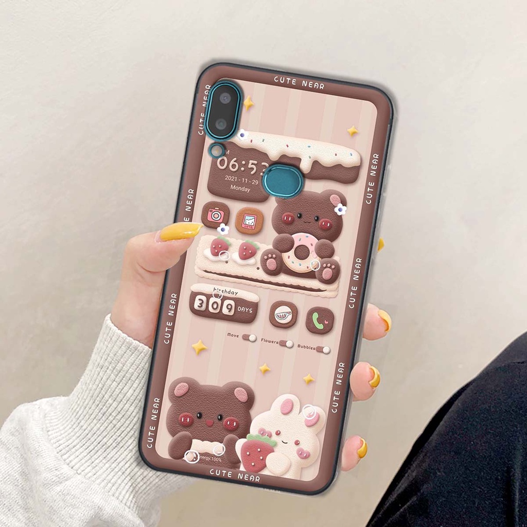 Ốp lưng Samsung A10s in hình gấu cute,bò sữa 3D cute dễ thương bảo vệ điện thoại.