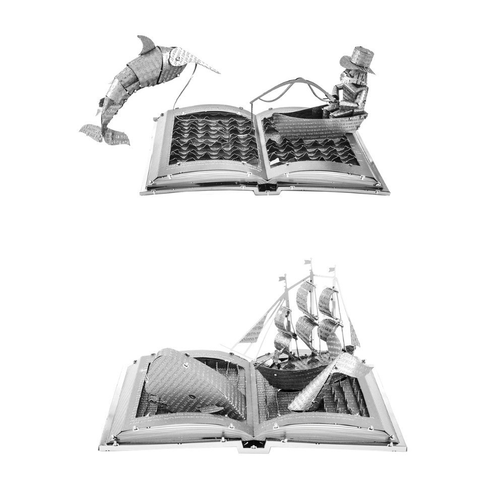 [THANH LÍ] Mô Hình 3D Kim Loại Quyển Tiểu Thuyết Ông Già Và Biển Cả, Tiểu Thuyết Cá Voi Trắng Nổi Tiếng