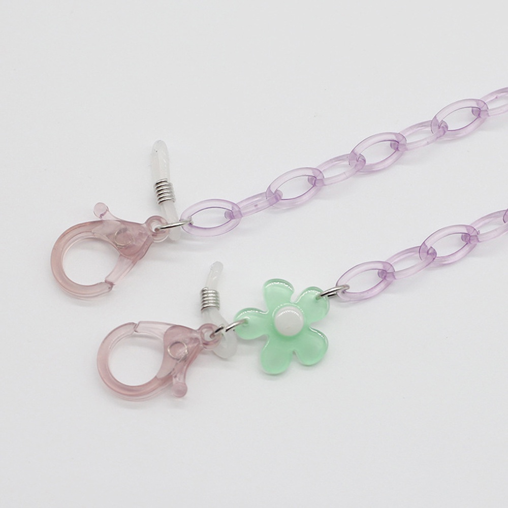 Dây Đeo Mắt Kính Chống Thất Lạc Bằng Acrylic Họa Tiết Hoa Hoạt Hình Dễ Thương
