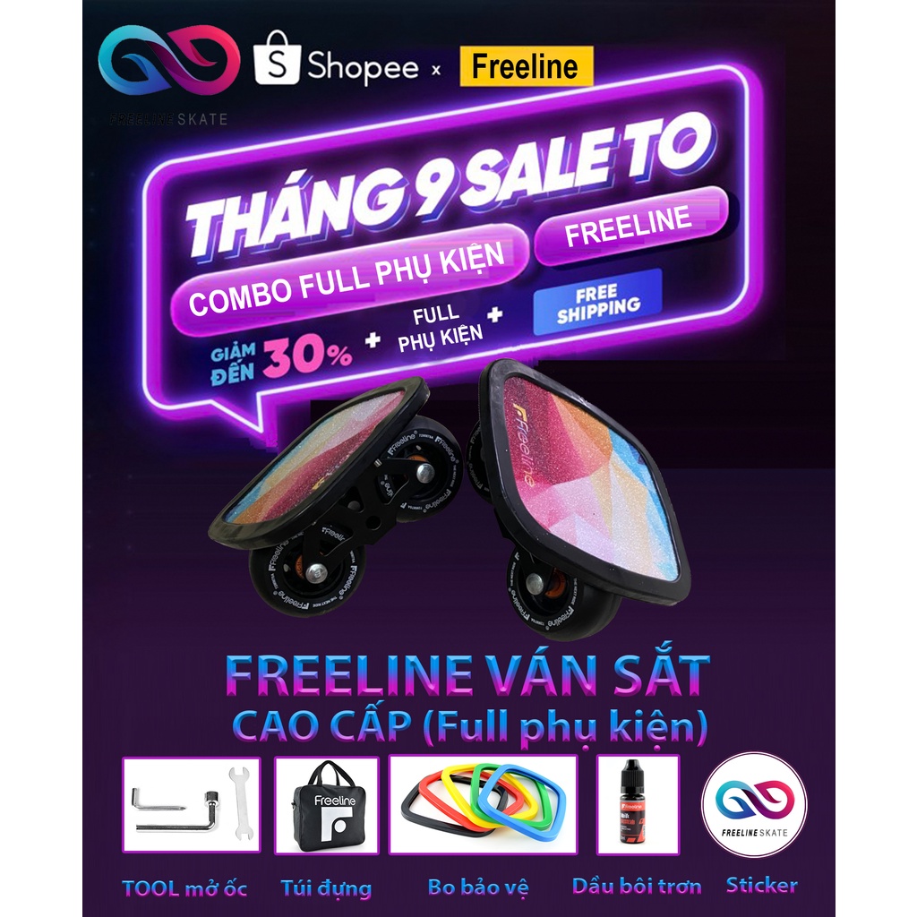VÁN TRƯỢT FREELINE SKATE SẮT  KHUNG THẾ HỆ MỚI
