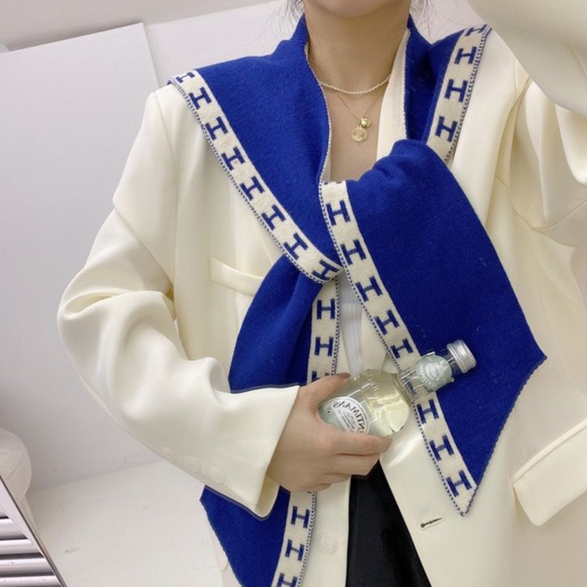 Khăn Choàng Dệt Kim Thắt Nút Phong Cách Retro Hàn Quốc Phù Hợp Cho Mùa Thu Đông