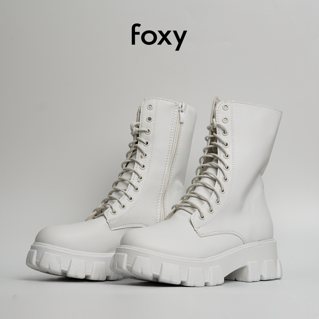 Giày Boots Nữ Cổ Cao Giày Martin FOXY Đế Tăng Chiều Cao Buộc Dây Kéo Khoá Phong Cách Gợi Cảm - FOX031 | BigBuy360 - bigbuy360.vn