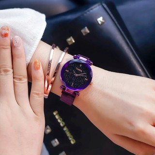 ĐỒNG HỒ NỮ KHÓA NAM CHÂM DÂY THÉP KHÔNG GỈ ULZZANG HÀN QUỐC MẶT TRÒN LẤP LÁNH SANG TRỌNG WH-U1918