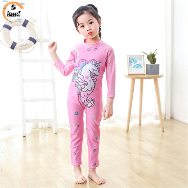 Bộ đồ bơi dài tay chống nắng họa tiết hoạt hình cho bé 3-11 tuổi